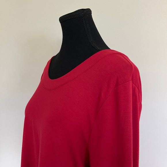 DKNY Scooped Neck Red Top - Size L - Picture 4 of 10